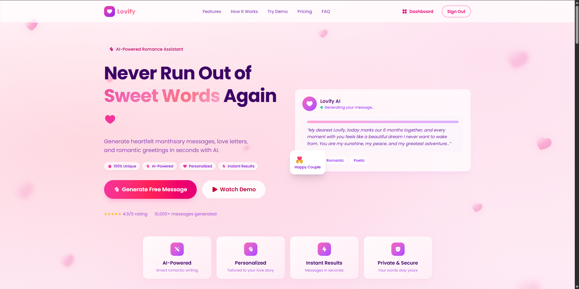 Lovify — Letter Generator